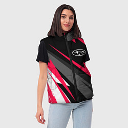 Женский жилет Subaru fast lines, цвет: 3D-черный — фото 2