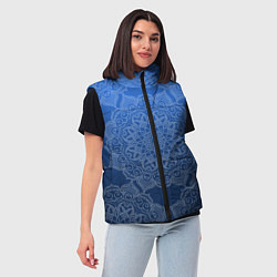 Женский жилет Мандала на градиенте синего цвета, цвет: 3D-черный — фото 2