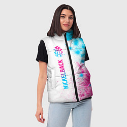 Женский жилет Nickelback neon gradient style: по-вертикали, цвет: 3D-черный — фото 2
