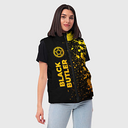 Женский жилет Black Butler - gold gradient: по-вертикали, цвет: 3D-черный — фото 2