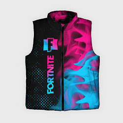 Женский жилет Fortnite - neon gradient: по-вертикали, цвет: 3D-черный