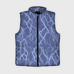 Женский жилет Электрический разряд на голубом фоне, цвет: 3D-светло-серый