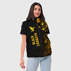 Женский жилет Black Sabbath - gold gradient: по-вертикали, цвет: 3D-черный — фото 2