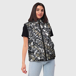 Женский жилет Зеркальные пластины - паттерн, цвет: 3D-светло-серый — фото 2
