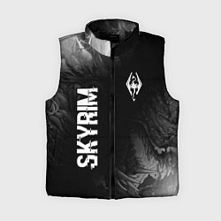 Женский жилет Skyrim glitch на темном фоне: надпись, символ, цвет: 3D-черный