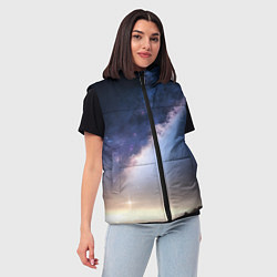 Женский жилет Звёздное небо и горы, цвет: 3D-черный — фото 2