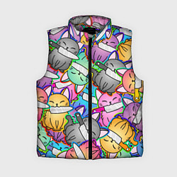 Женский жилет Перенаселение котиков, цвет: 3D-светло-серый