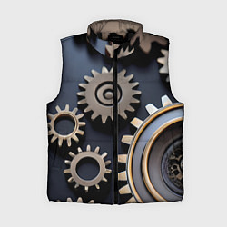 Женский жилет Механика и шестерёнки, цвет: 3D-черный