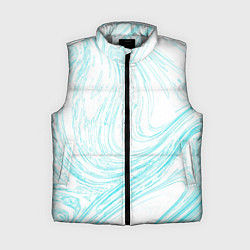 Женский жилет Абстракция бело-голубой, цвет: 3D-светло-серый