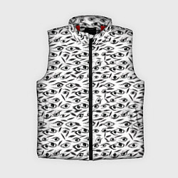 Женский жилет Море глаз на белом фоне, цвет: 3D-красный