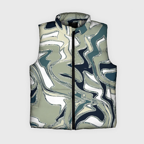 Женский жилет Абстракция оливковый / 3D-Светло-серый – фото 1