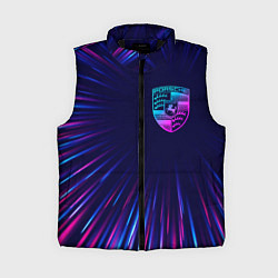 Женский жилет Porsche neon speed lines, цвет: 3D-черный