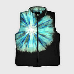 Женский жилет Тай-дай бирюзовый круг, цвет: 3D-черный