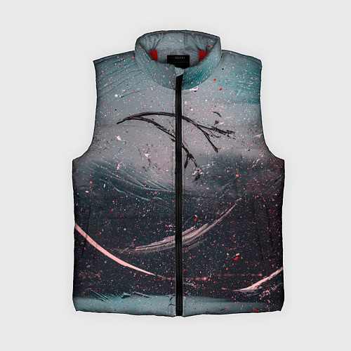 Женский жилет Белая красная краски и тени / 3D-Красный – фото 1