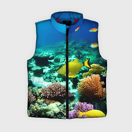 Женский жилет Рыбы на дне моря / 3D-Красный – фото 1