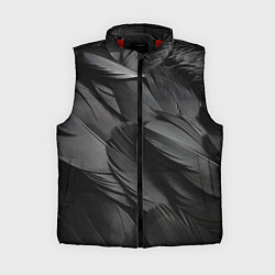 Женский жилет Черные перья ворона, цвет: 3D-красный