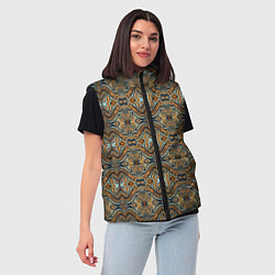 Женский жилет Коричневые разводы масляной краски, цвет: 3D-черный — фото 2