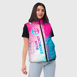 Женский жилет Blue Exorcist neon gradient style: по-вертикали, цвет: 3D-черный — фото 2