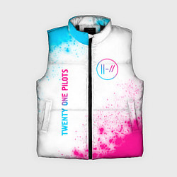 Женский жилет Twenty One Pilots neon gradient style: надпись, си, цвет: 3D-черный