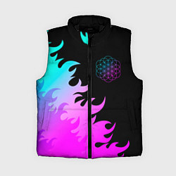Женский жилет Coldplay неоновый огонь, цвет: 3D-черный