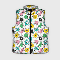 Женский жилет Весёлые монстры, цвет: 3D-черный