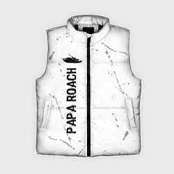 Женский жилет Papa Roach glitch на светлом фоне: по-вертикали, цвет: 3D-черный