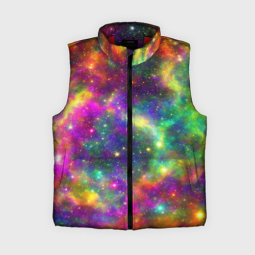 Женский жилет Яркий неоновый космос / 3D-Красный – фото 1