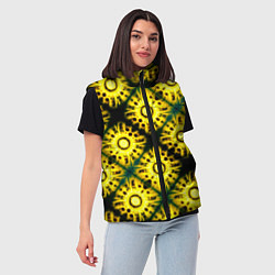 Женский жилет Солнечные подсолнухи, цвет: 3D-черный — фото 2