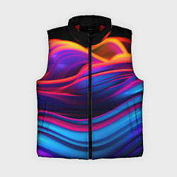 Женский жилет Яркие неоновые волны, цвет: 3D-красный
