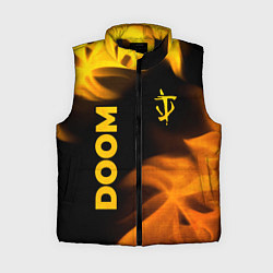 Женский жилет Doom - gold gradient: надпись, символ, цвет: 3D-черный
