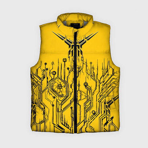 Женский жилет Киберпанк Yellow-Black / 3D-Светло-серый – фото 1