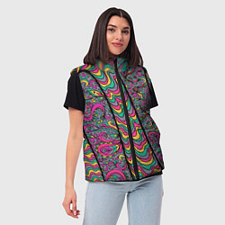 Женский жилет Цветочно-бензиновый узор, цвет: 3D-красный — фото 2