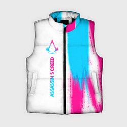 Женский жилет Assassins Creed neon gradient style: по-вертикали, цвет: 3D-черный