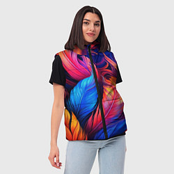 Женский жилет Экзотические перья, цвет: 3D-красный — фото 2