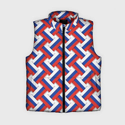 Женский жилет Россия - плетёнка / 3D-Красный – фото 1