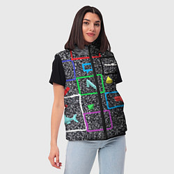 Женский жилет Цифровой шум, цвет: 3D-красный — фото 2