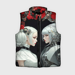 Женский жилет Девушки андроиды, цвет: 3D-черный