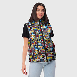 Женский жилет Живопись в стиле Мондриан, цвет: 3D-красный — фото 2