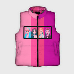 Женский жилет Группа Black pink на фоне оттенков розового, цвет: 3D-светло-серый