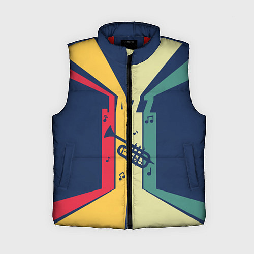 Женский жилет Труба в разноцветных полосах Jazz music / 3D-Красный – фото 1