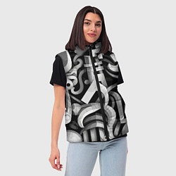 Женский жилет Монохромный паттерн, цвет: 3D-черный — фото 2