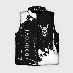 Женский жилет Bon Jovi и рок символ на темном фоне, цвет: 3D-черный