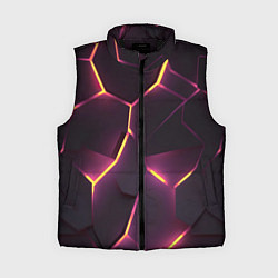 Женский жилет Пурпурные неоновые плиты, цвет: 3D-черный