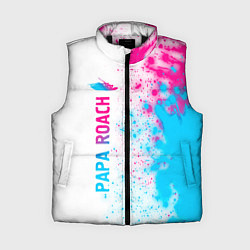 Женский жилет Papa Roach neon gradient style: по-вертикали, цвет: 3D-черный