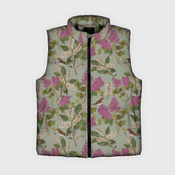 Женский жилет Мухоловки и сирень