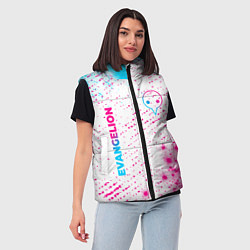 Женский жилет Evangelion neon gradient style: надпись, символ, цвет: 3D-черный — фото 2