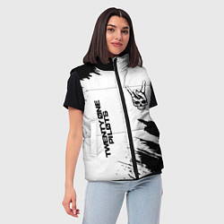 Женский жилет Twenty One Pilots и рок символ на светлом фоне, цвет: 3D-черный — фото 2
