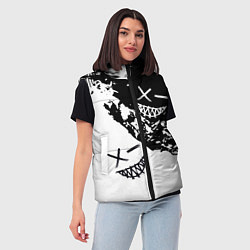 Женский жилет Smile - black and white, цвет: 3D-светло-серый — фото 2