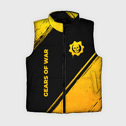 Женский жилет Gears of War - gold gradient: надпись, символ, цвет: 3D-черный