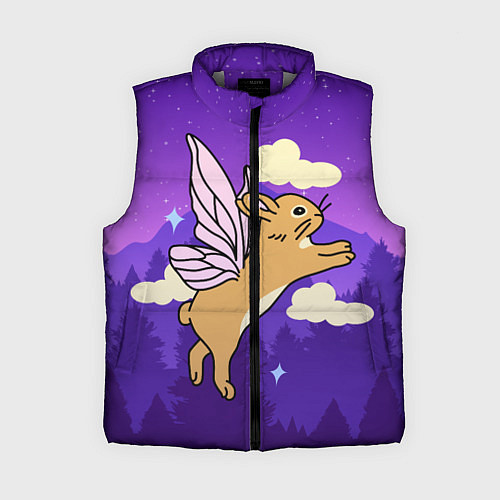 Женский жилет Лунный кролик с крыльями / 3D-Светло-серый – фото 1